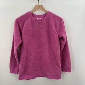 32 Heat Pink Sherpa Pullover Shirt Girls Large 14/16